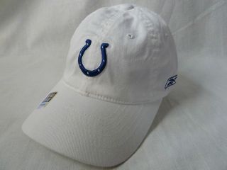 INDIANAPOLIS COLTS Logo New WHITE Flex Fit Low Profile Relaxed Reebok 