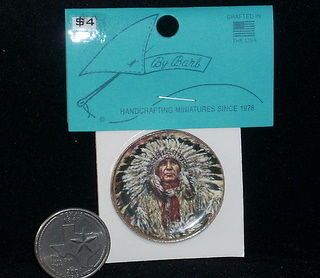 Miniature Southwest Native American Indian Chief Headdress Plate 