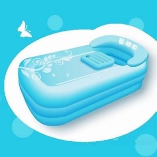 NEW INFLATABLE BATH TUB WITH ZIPPER COVER DRINK HOLDER