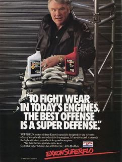 1989 Exxon Superflo Motor Oil Ad Featuring Superbowl Winning Coach 