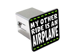 My Other Ride Is An Airplane   2 Chrome Tow Trailer Hitch Cover Plug