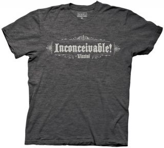 The Princess Bride T shirt Inconceivable Quote Adult Charcoal Shirt