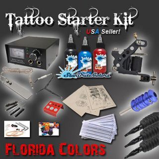   Tattoo Kit Gun Power Supply STARBRITE Ink Set One Machine Equipment