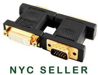 NEW DVI (24+5) FEMALE TO VGA MALE ADAPTER GOLD