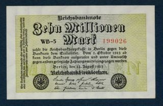 10 million german marks bank note 1923 unc inflation one