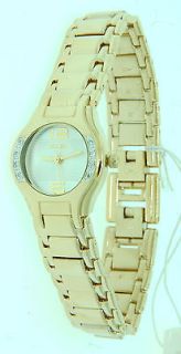 Elgin EG364 Womens Gold Plated Austrian Crystal Bezel Watch