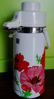 Vintage Retro Pump Pot Hot & Cold Liquid Dispenser w/box pink red 
