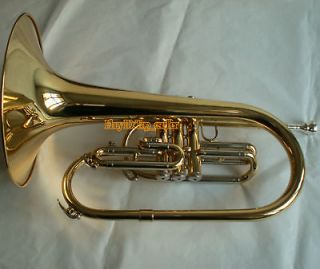 Professional Marching Mellophone horn Gold F key New 