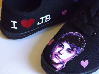 HAND PAINTED CUSTOM PUMPS SHOES JUSTIN BIEBER CHIRSTMAS GIFT STOCKING 