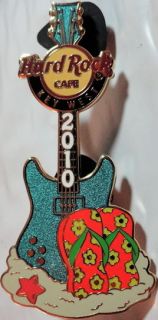 Hard Rock Cafe KEY WEST FL 2010 Thong SANDALS GUITAR PIN