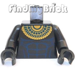 B049A Lego Torso Anubis Guard Bare Chest Muscles & Gold Necklace 