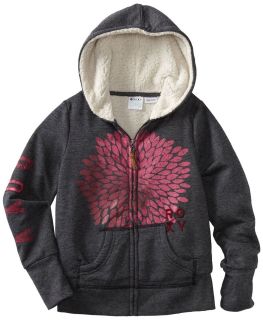 NEW Roxy Girls Snowy Day Sweater Hoodie Jacket (True Black) Size 7 