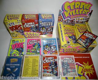 CEREAL KILLERS SERIES 1 COMPLETE MASTER TRADING CARD STICKER & BASE 