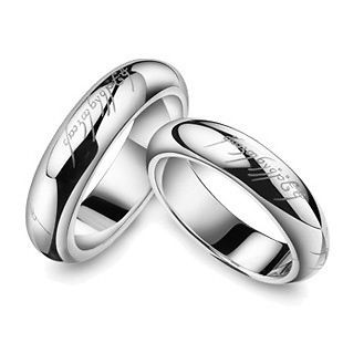 New Rare Lord of the Ring Mens Band Silvery Titanium steel Ring US 