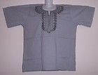 Short Sleeves Cotton Mens Embroidered Kaftan Caftan Casual Shirt Top 