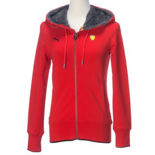 BN PUMA Women Ferrari Classic Hoodie Sweater Jacket Red Asia Size 