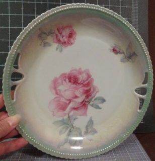 ThriftCHI ~ Vintage Fine China Notched Roses Plate Koenigszelt 