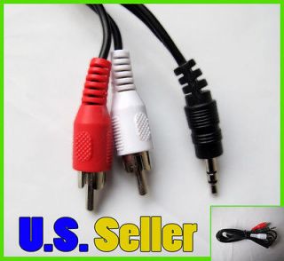 5ft 3.5MM 1/8 JACK TO RCA cable for iphone 3gs 3g ipod