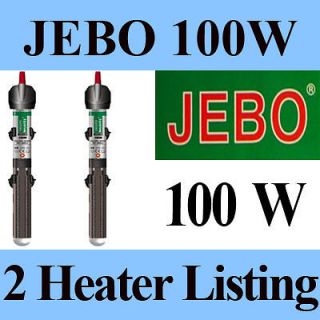 Two 100W JEBO Aquarium Submersible Heaters 100 Watts