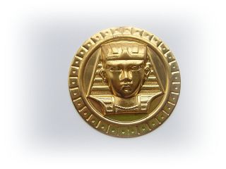 Large Round Egyptian KING TUT Pendant Brass Jewelry Findings 