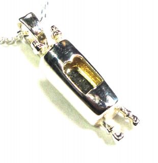   Scroll Steling Silver and Gold Bar Mitzvah Gift Charm Kabbalah Pendant