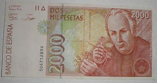 banco de espana 2000 dos mil pesetas bank note time