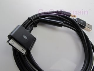 iPod Dock to AUX 3.5mm & USB Audio Charge Cable for iPhone 4 4S 3GS 