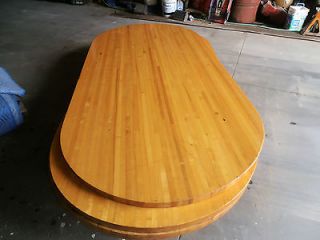 LARGE OVAL OAK SOLID WOOD BUTCHER BLOCK TABLE COUNTER ISLAND 