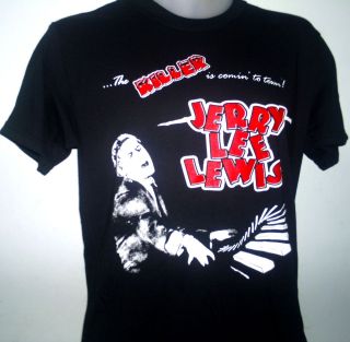 JERRY LEE LEWIS THE KILLER IS COMIN TO TOWN MENS MUSIC T SHIRT