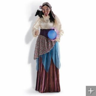   Gypsy Fortune Teller with Sound &Crystal Ball Halloween Prop New
