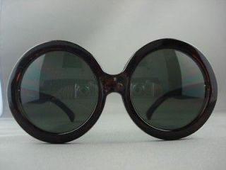Large 70 Vintage Hippie Tortoise Round Sunglasses 1231F