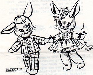 2645t mr mrs bunny sock doll vintage sewing pattern time