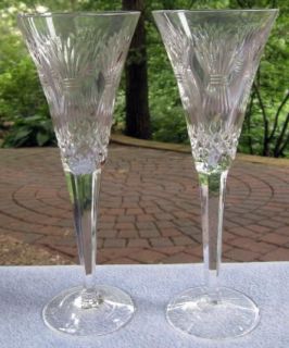 TWO Waterford Crystal Millenium Series Prosperity Toasting Flutes Mint 