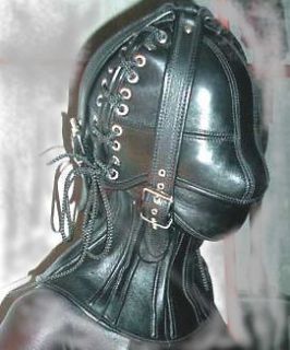 genuine leather mask hood gothic punk