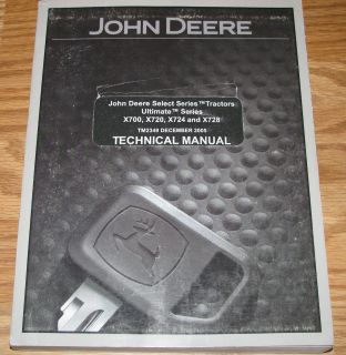 John Deere X700 X720 X724 X729 Tractor Technical Repair Service 