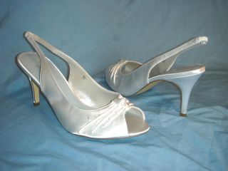 womens lela rose white satin wedding shoes size 5 nib