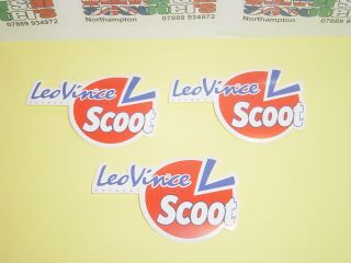 Trade Stickers   Leo Vince Scoot   Scooter Exhaust Tuning Stickers x3