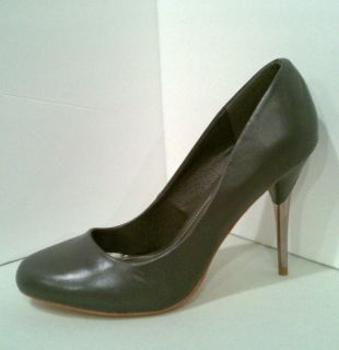 Womens Gray Black Charcoal Pewter Classic Pump High Heel Formal 