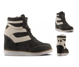 JEFFREY CAMPBELL HIGH TOP NAPOLES GREY WHITE SNEAKERS SHOES ANKLE 