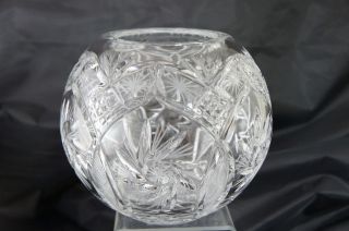 vintage crystal round salad bowl vase pinwheel time left $