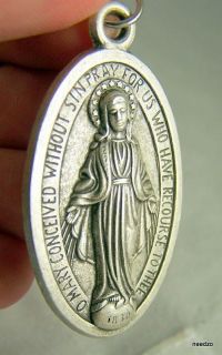 large miraculous prayer medal silver virgin saint mary time left