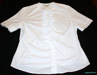 womens judith hart white poet frilly shirt size 14