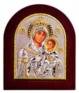 Virgin Mary of Bethlehem icon   signed 925 Silver