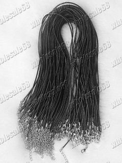 wholesale lots 50pcs black rubber 18k necklace cord chain DIY 45+5cm