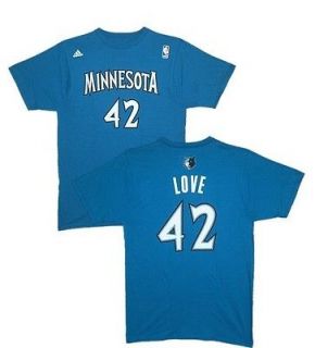 Minnesota Timberwolves Kevin Love Blue Name and Number Jersey T Shirt 