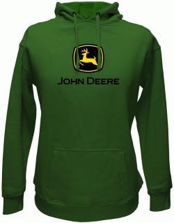 John Deere Ladies Pull Over Hooded Sweatshirt Glitter Logo New!