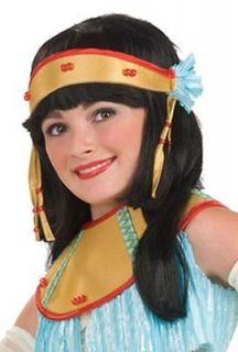    ista wig child girls black bangs cleopatra child costume accessory