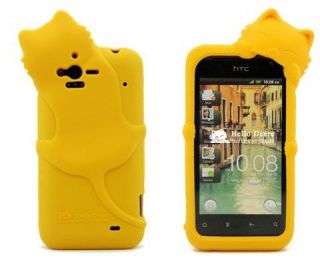 Yellow Plug kiki Cat G20 Silicon Back Cover Case For HTC Rhyme Bliss 