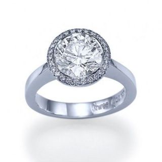 55 carat G/SI3 PAVE BEZEL SET BRILLIANT DIAMOND ENGAGEMENT RING 