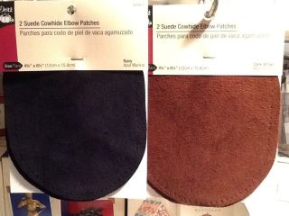 DRITZ SUEDE COWHIDE ELBOW PATCHES PKG OF 2 PC DARK BROWN OR NAVY YOU 